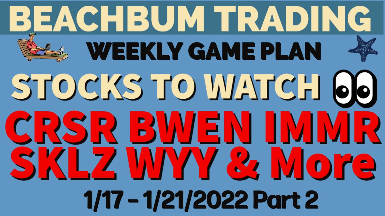 CRSR BWEN IMMR ROKU SKLZ WYY BOIL & More | [Stocks to Buy] for the Trading Week of 1/17 – 1/21/2022