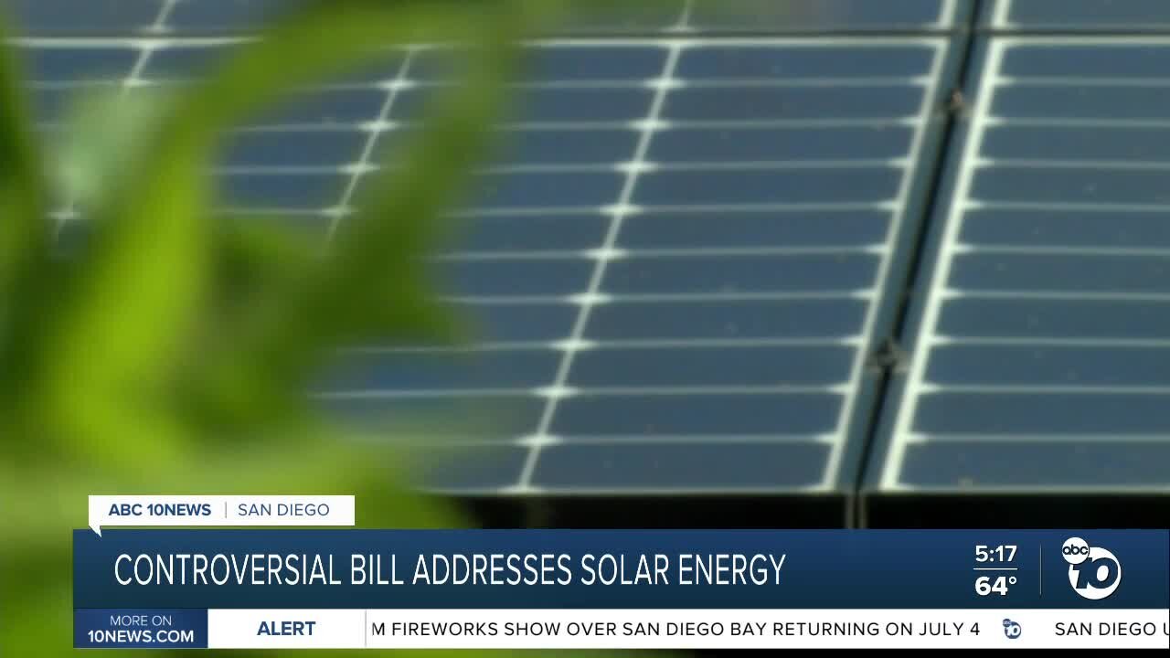 Controversial bill address solar energy in California