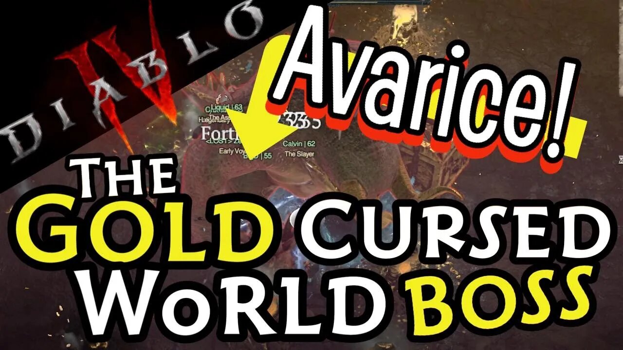 Avarice the Gold Cursed World Boss Full Fight Diablo 4