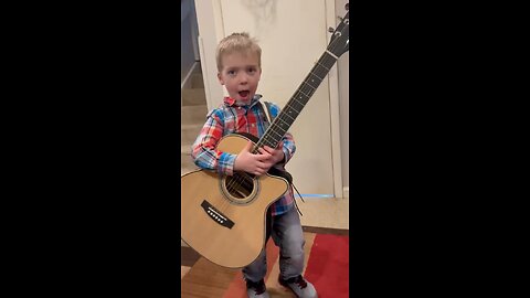 Aidan’s first guitar jam!!