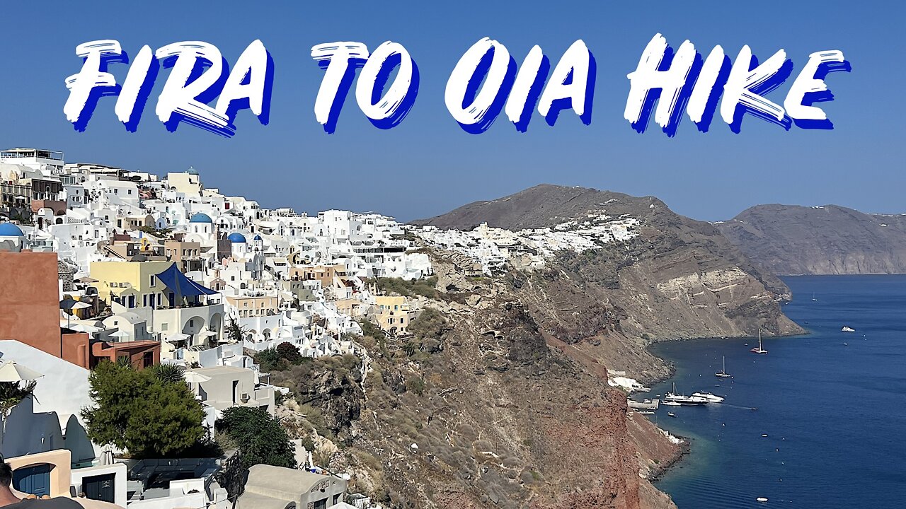 Fira to Oia Hike - Santorini, Greece #shorts