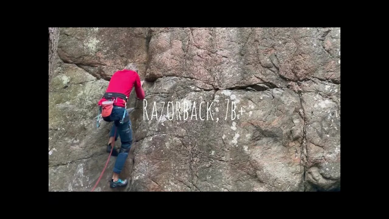 Långbeta: Razorback, 7b+ @ Tumbaklippan