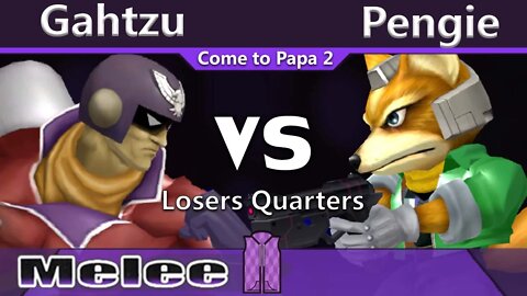 U4X|20GX Gahtzu (C. Falcon) vs. Pengie (Fox) - Melee Losers Quarters - CTP2