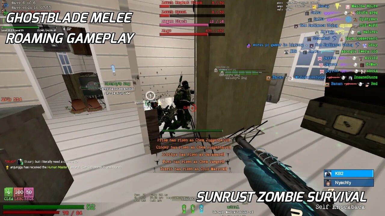 More Ghostblade roaming | Garry's Mod (Gmod) Sunrust Zombie Survival Gameplay: zs_onett_v7p