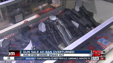 Gun sale advertisement overturned