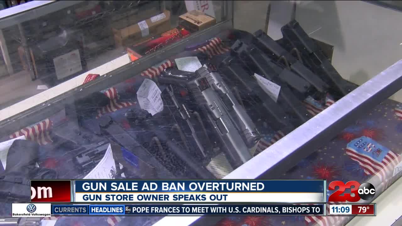 Gun sale advertisement overturned