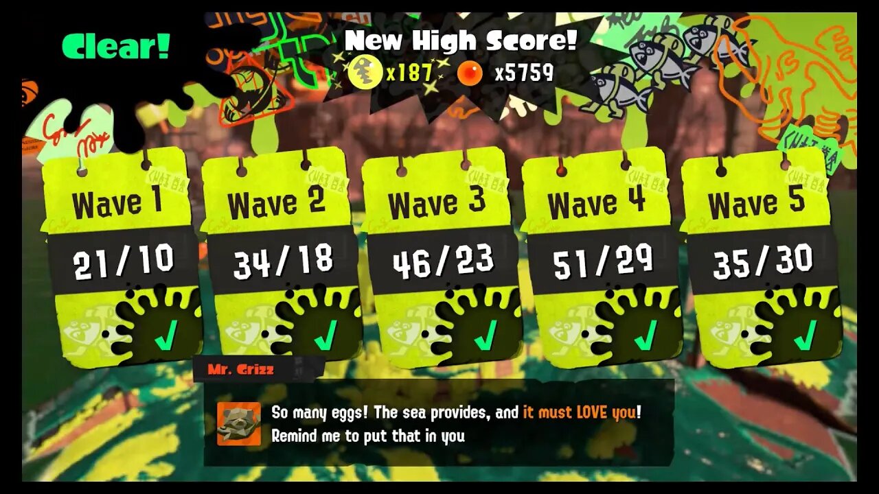 Splatoon 3 - Eggstra Work #1 (4/14/23, Sockeye Station) - High Score 187 Eggs