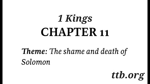 1 Kings Chapter 11 (Bible Study)