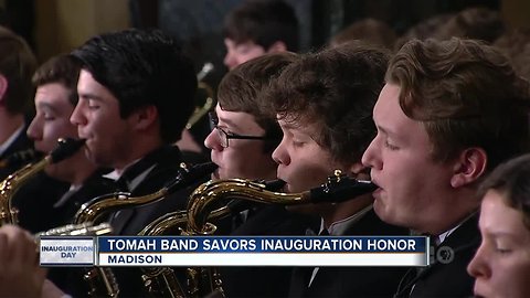 Tomah H.S. Band plays at inauguration