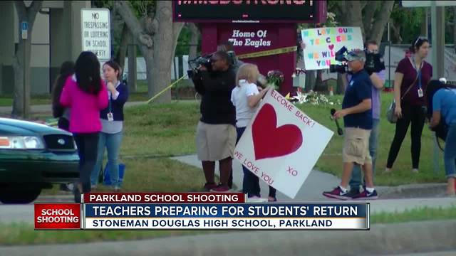 Stoneman Douglas High School staff back at school, prepare for students' return