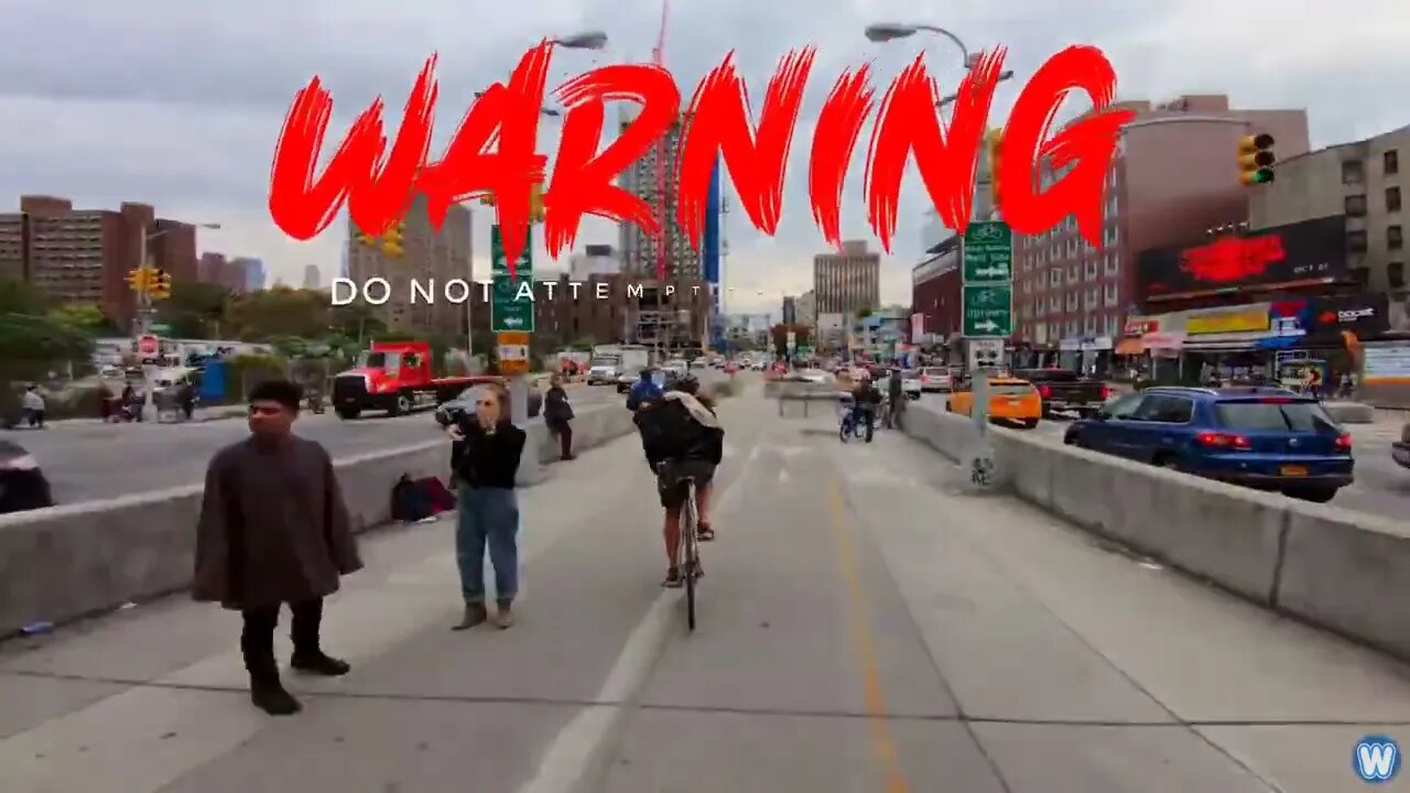 Bike Messenger Riding Fast and Fluid Through NYC Traffic