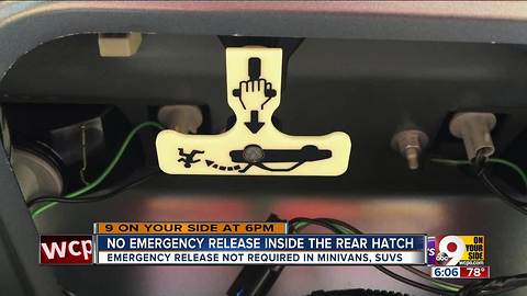 No emergency release inside Plush car