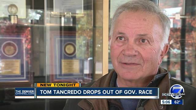 Republican Tom Tancredo drops out of Colorado governor race