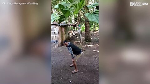 Un homme et son chien forment un duo de twerk