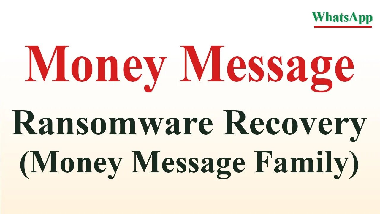 |SOLVED| Money Message ransomware virus - removal and decryption