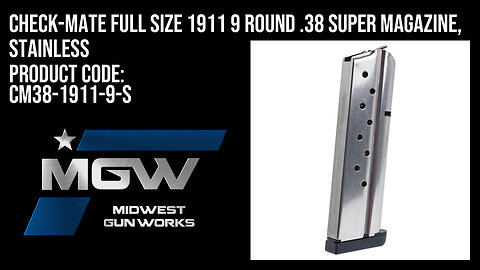 Check-Mate Full Size 1911 9 Round .38 Super Magazine, Stainless - CM38-1911-9-S