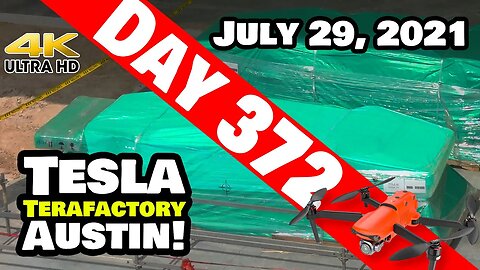 Tesla Gigafactory Austin 4K Day 372 - 7/29/21 -Tesla TX- CYBERTRUCK HARDWARE ARRIVES AT GIGA TEXAS?