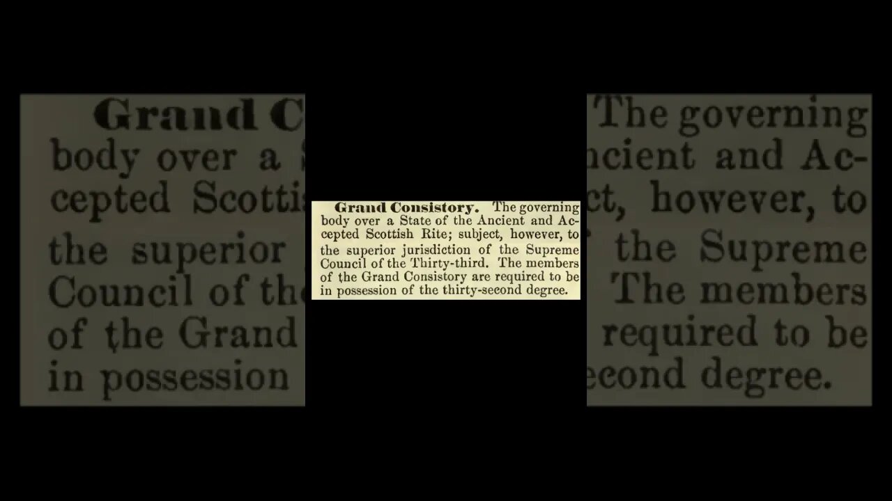 Grand Consistory: Encyclopedia of Freemasonry By Albert G. Mackey
