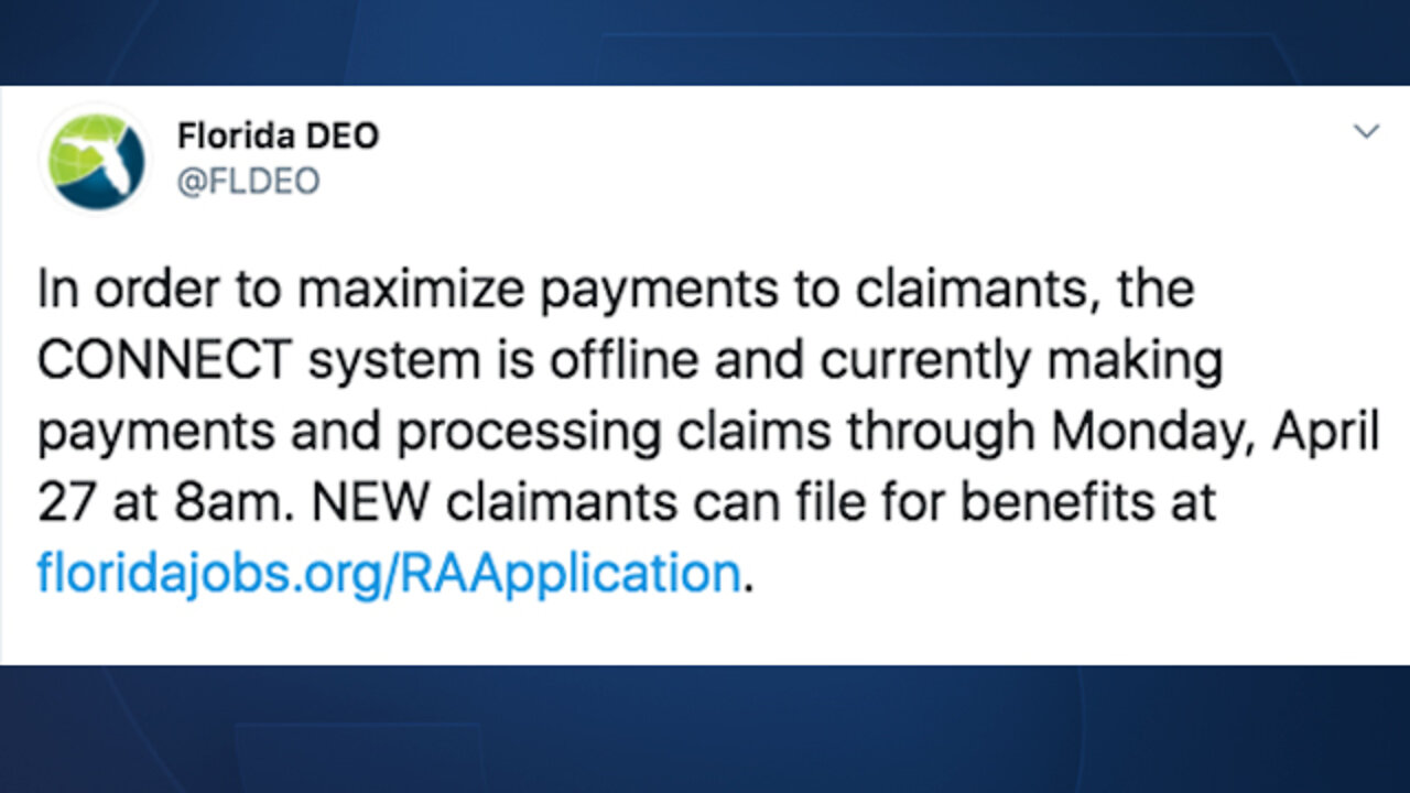 Florida's CONNECT unemployment site offline until Monday