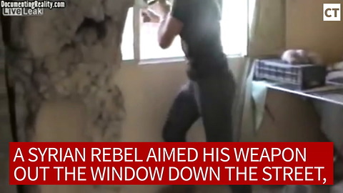 Syrian Rebel Gets Sniped