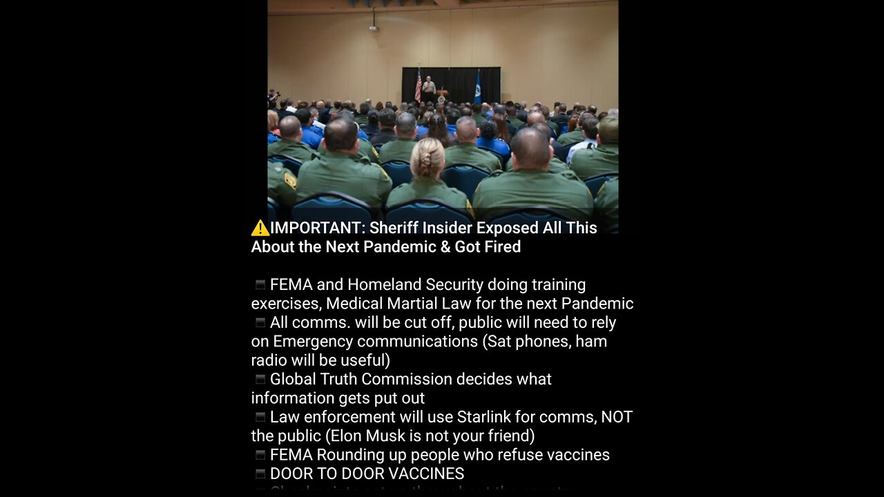 ⚠️IMPORTANT: Sheriff Insider Exposed All This About the Next Pandemic!!