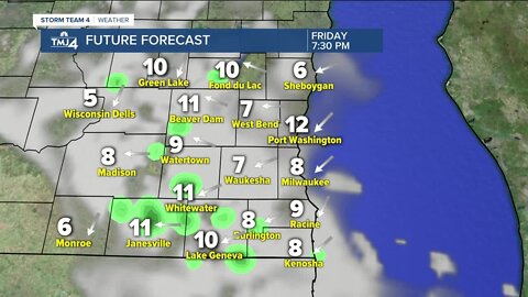 Light showers possible Thursday afternoon