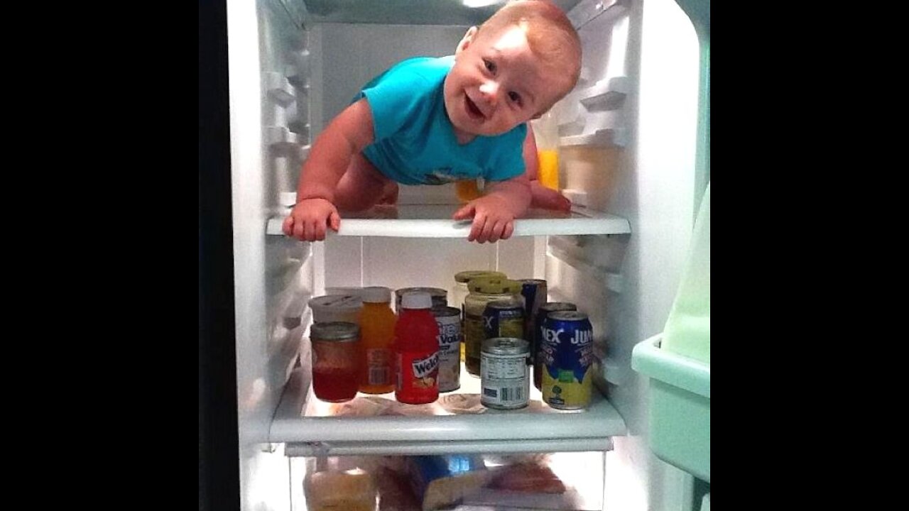 BABY IN THE FRIDGE- FUNNY BABY VIDEOS