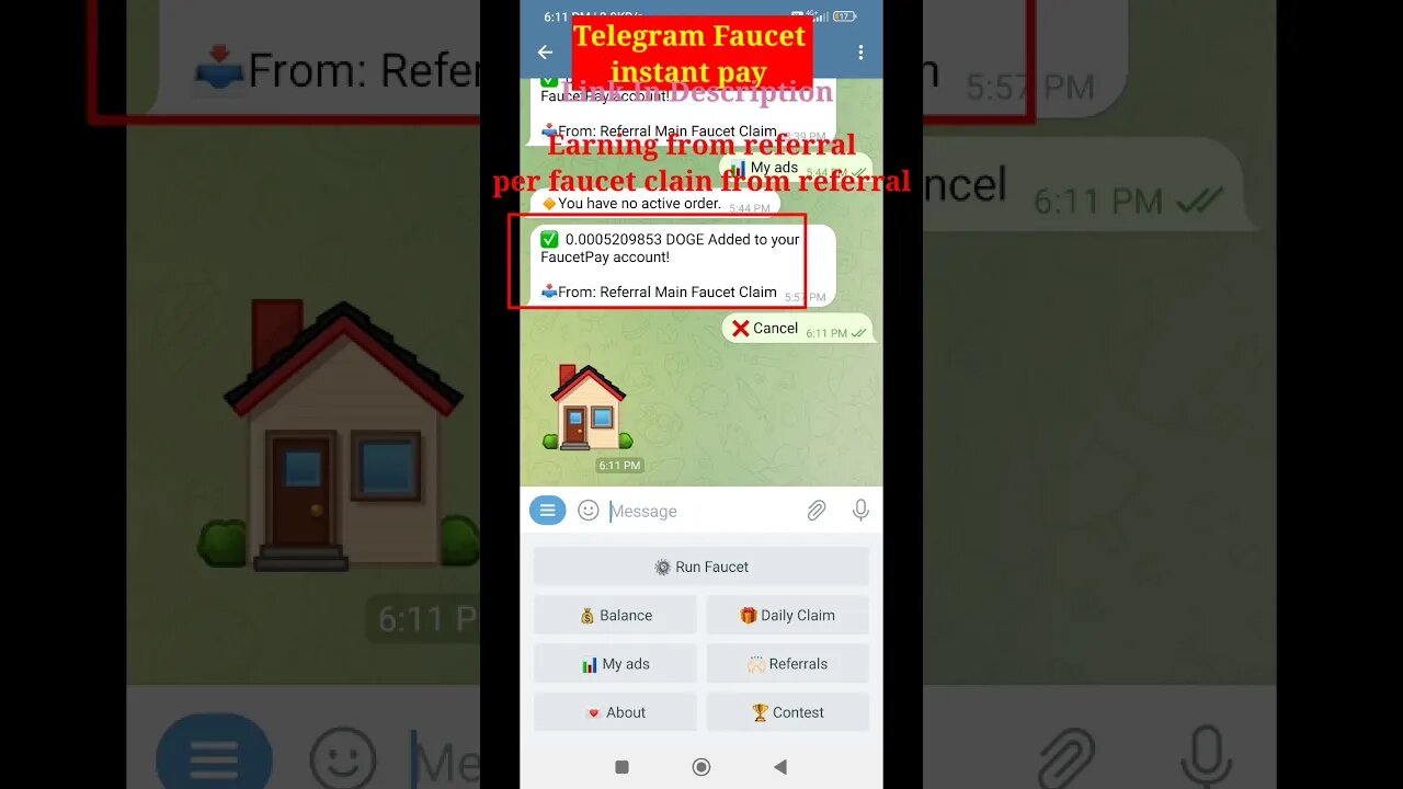 Telegram Faucet | Earn free dogecoins on faucetpay