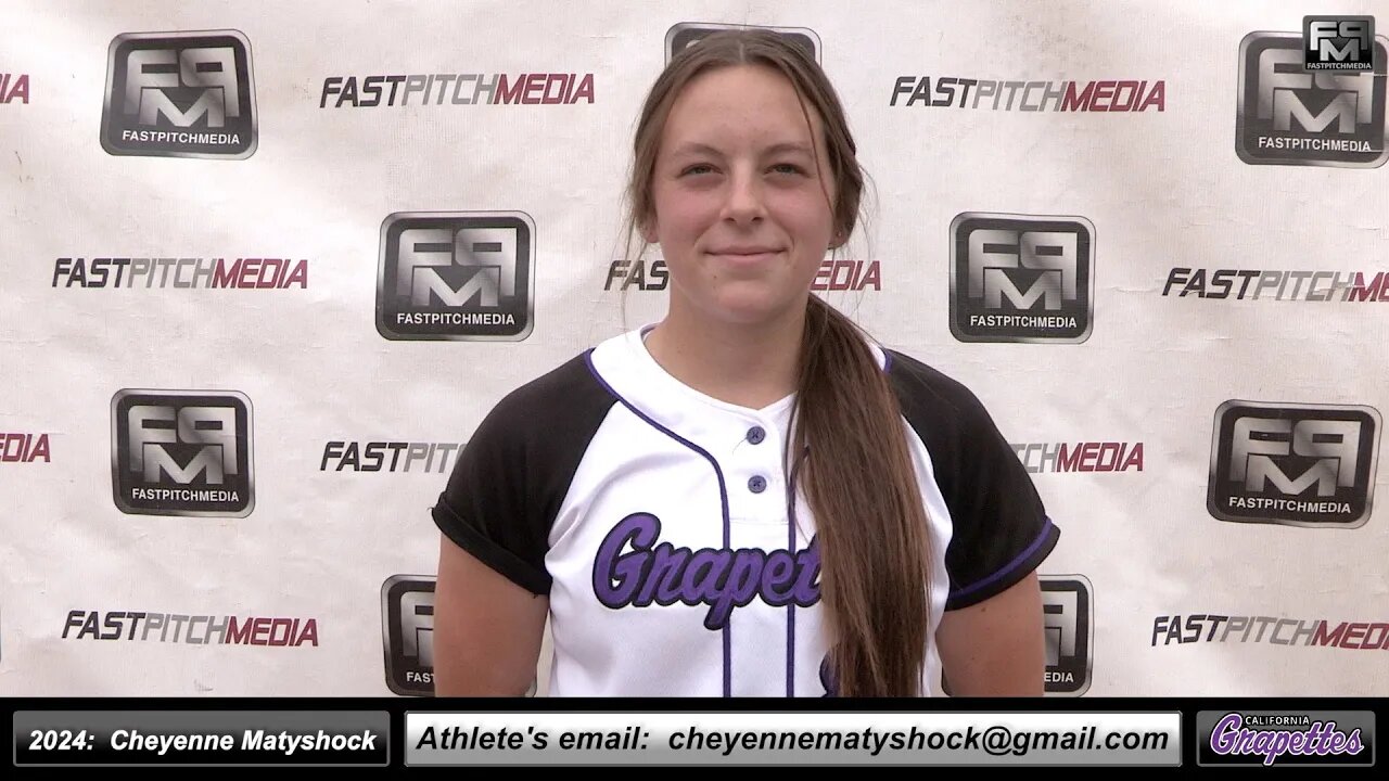 2024 Cheyenne Matyshock 3.95 GPA Catcher and First Base Softball Skills Video - Ca Grapettes 18 Gold