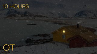 Blizzard in Lofoten | Howling Wind & Blowing Snow Ambience | Relax | Study | Sleep | 10 HOURS