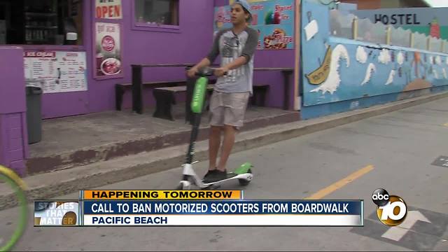 Call to ban motorized scooters from boardwalk