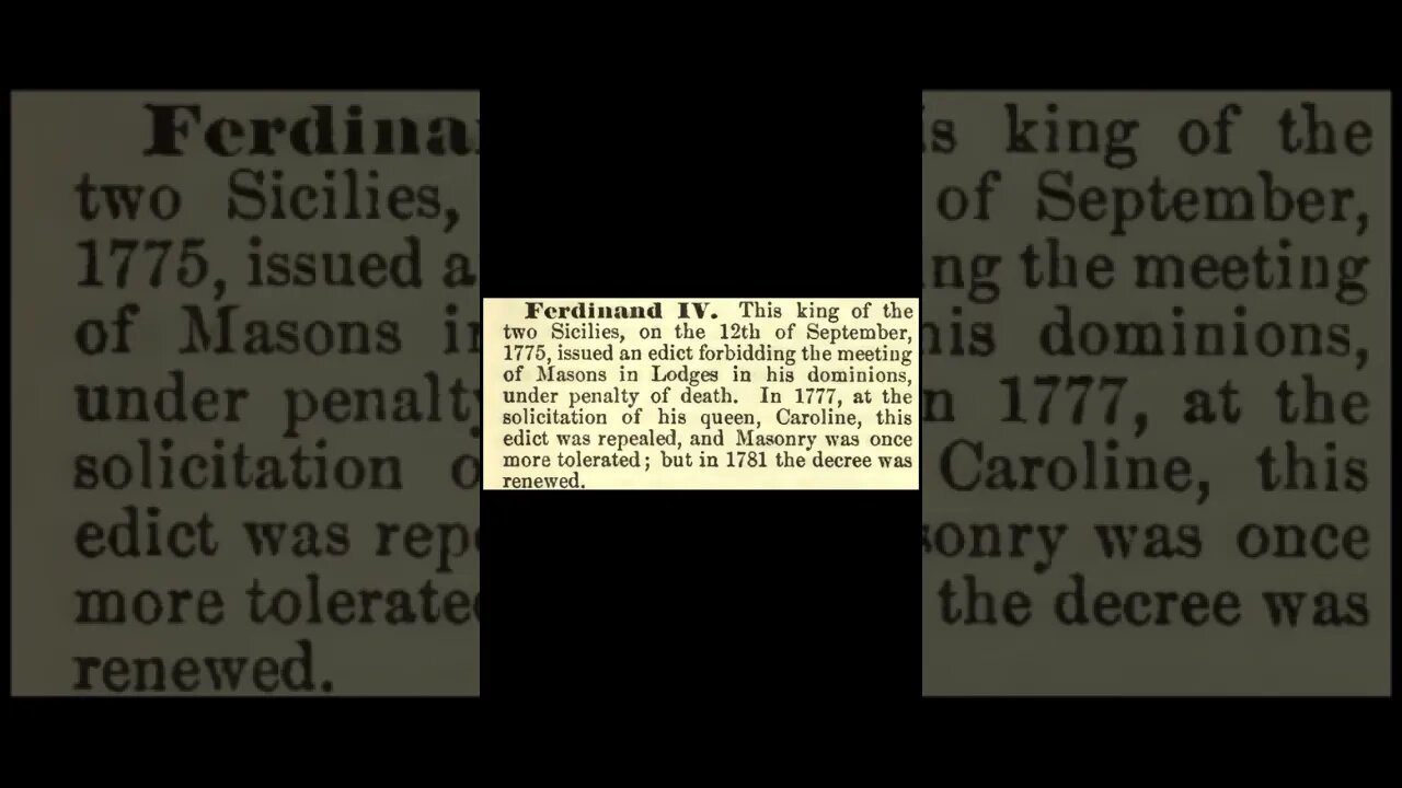 Ferdinand IV: Encyclopedia of Freemasonry By Albert G. Mackey