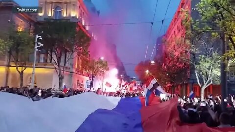 pro-Russian protests in Belgrade, Serbia