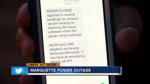 Power goes out on Marquette University for the second time this week