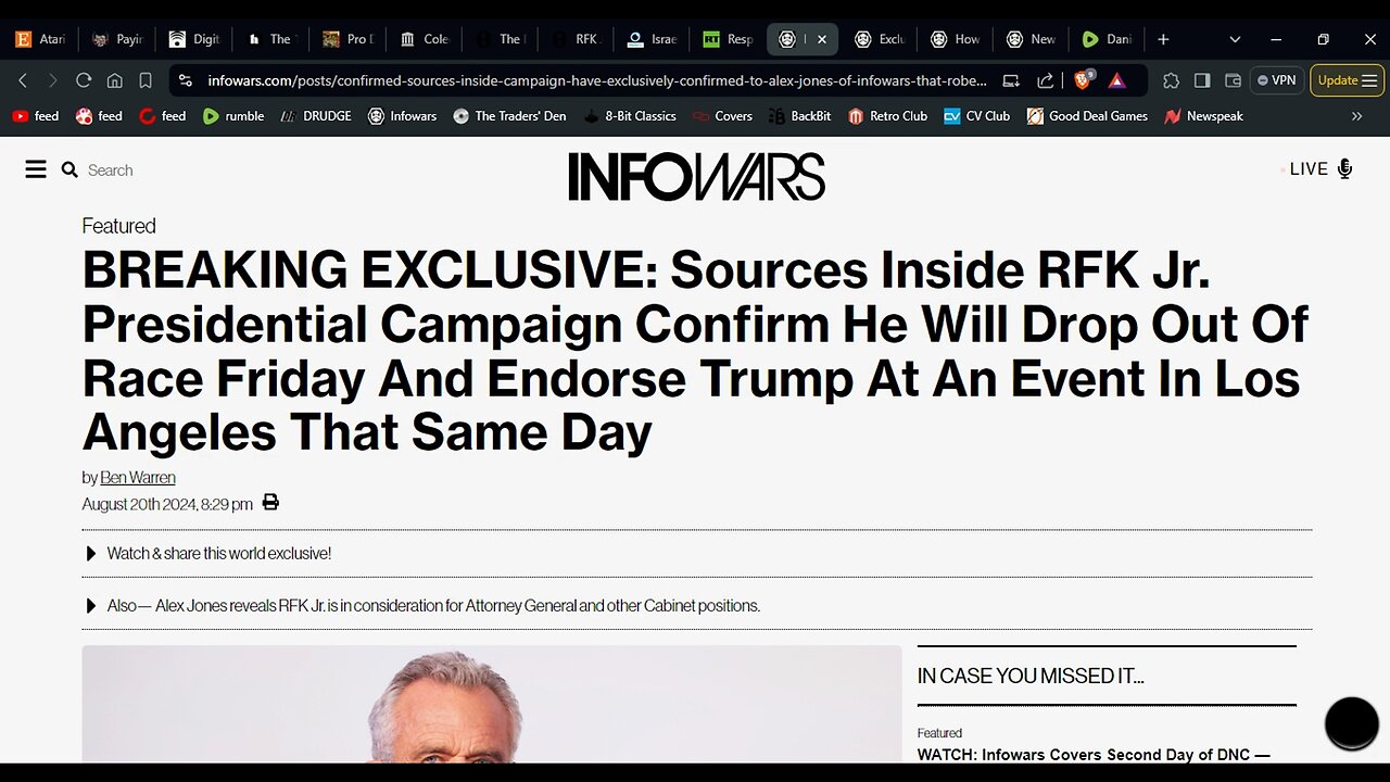 Not Our Rest RFK Jr to Endorse NERO TRUMP on Friday
