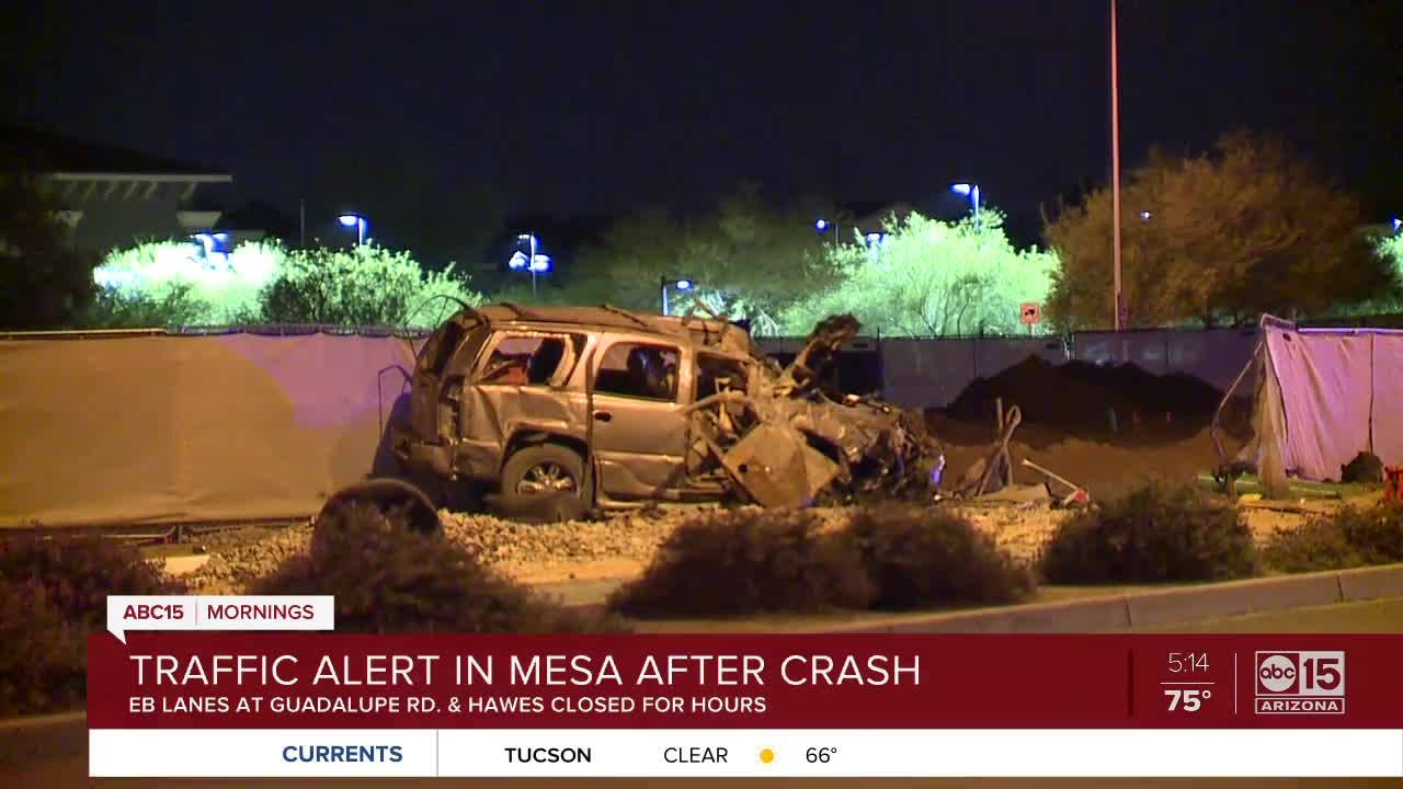 One hurt in rollover crash in Mesa