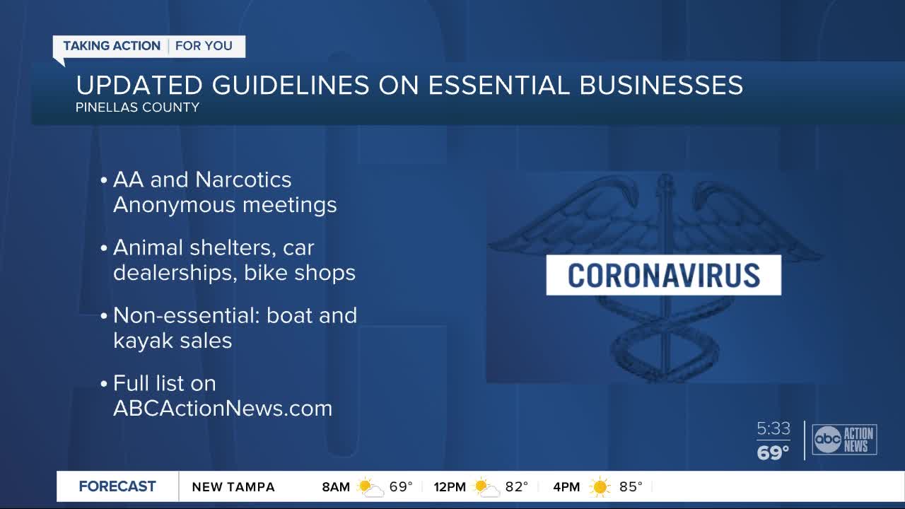 Pinellas County updates list of essential services under 'safer-at-home' order