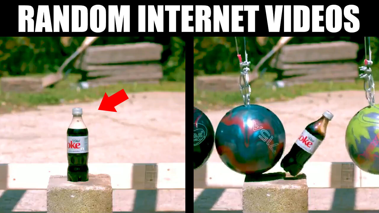 What happens when coke hit two bowling balls | Amazing and funny videos from around the world