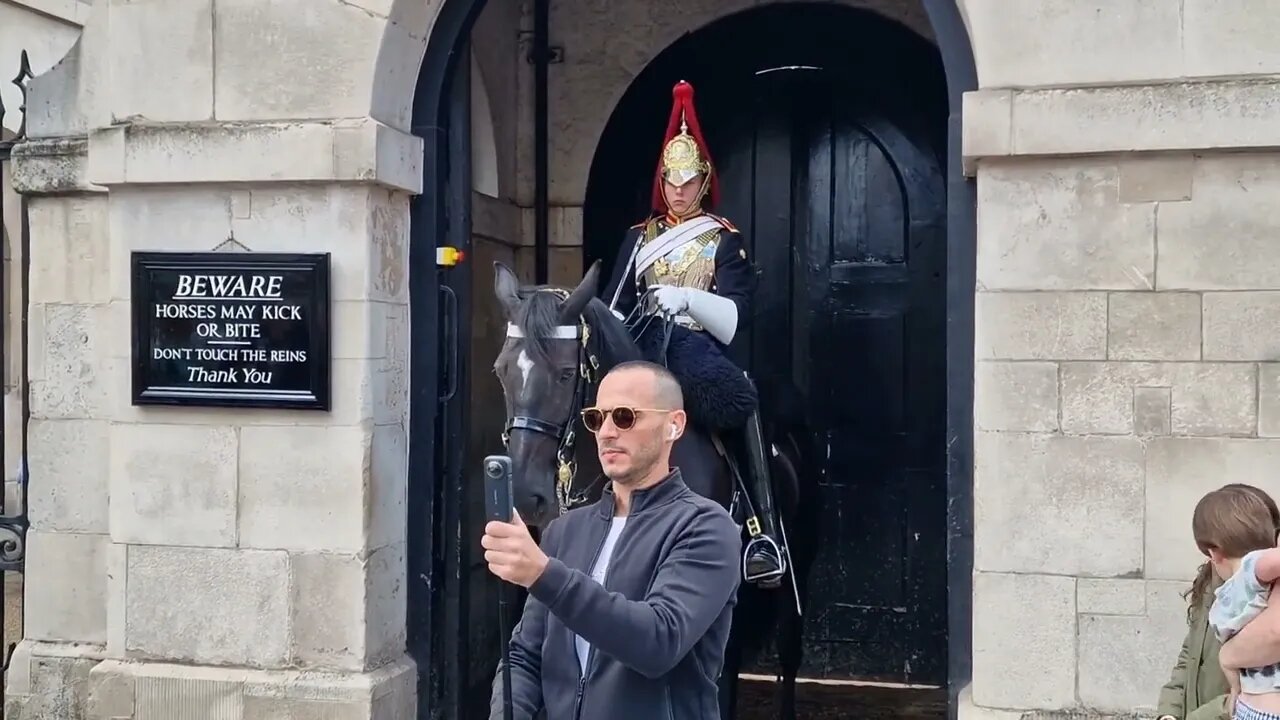 How not to take selfie with the kings guard #horseguardsparade