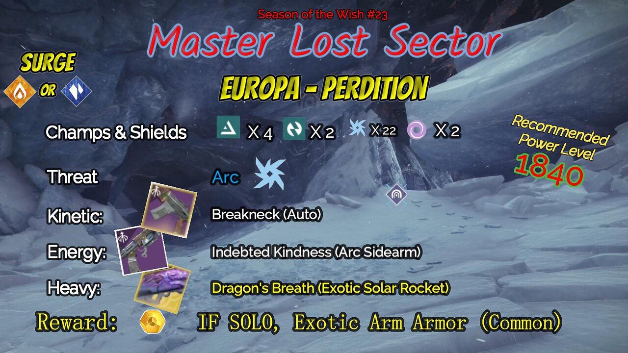 Destiny 2 Master Lost Sector: Europa - Perdition on my Strand Titan 1-25-24