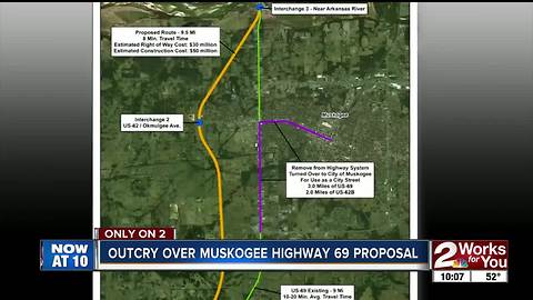 Petition circulating in Muskogee opposing Highway 69 realignment proposal