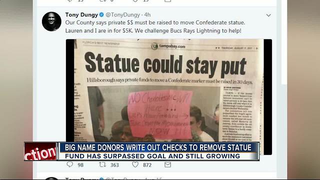 Donations exceed goal for removal of statue
