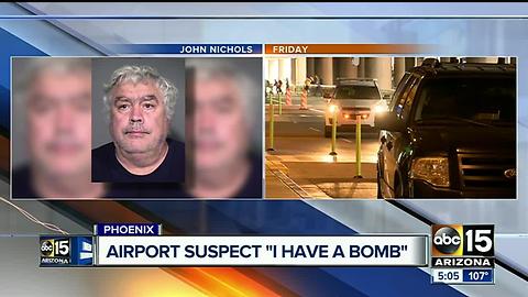 Suspect responsible for shutting down Sky Harbor said he had a bomb