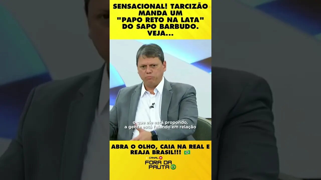 Tarcísio de Freitas manda um papo reto pra cima do nove dedos no Roda Viva. #bolsonaro2022 #brasil