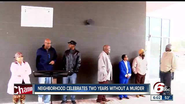 Indianapolis neighborhood celebrates 2 years with no homicides