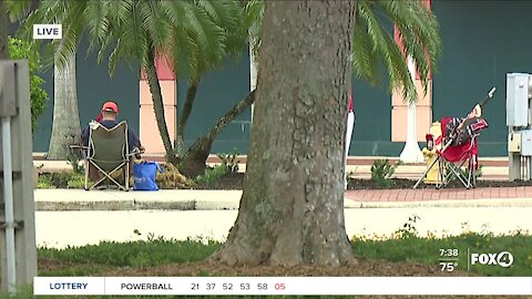 Supporters gather for President Trump in Downtown Fort Myers