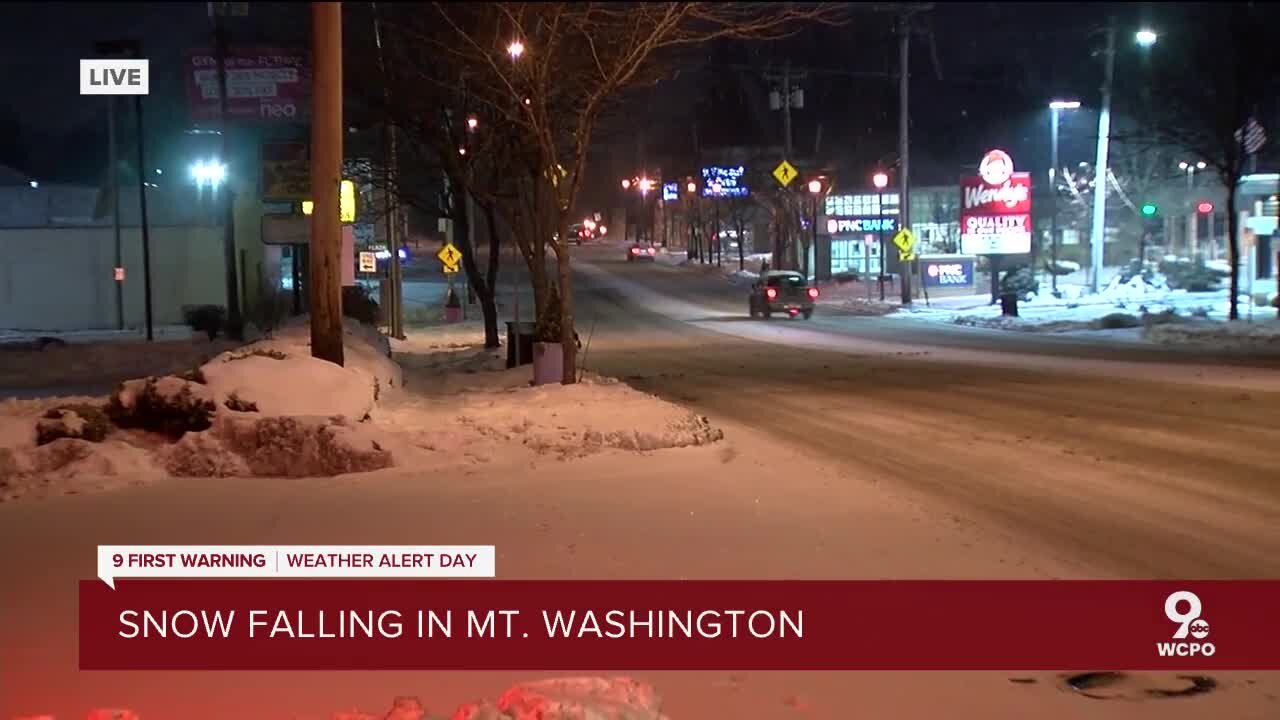 Snow falling in Mt. Washington