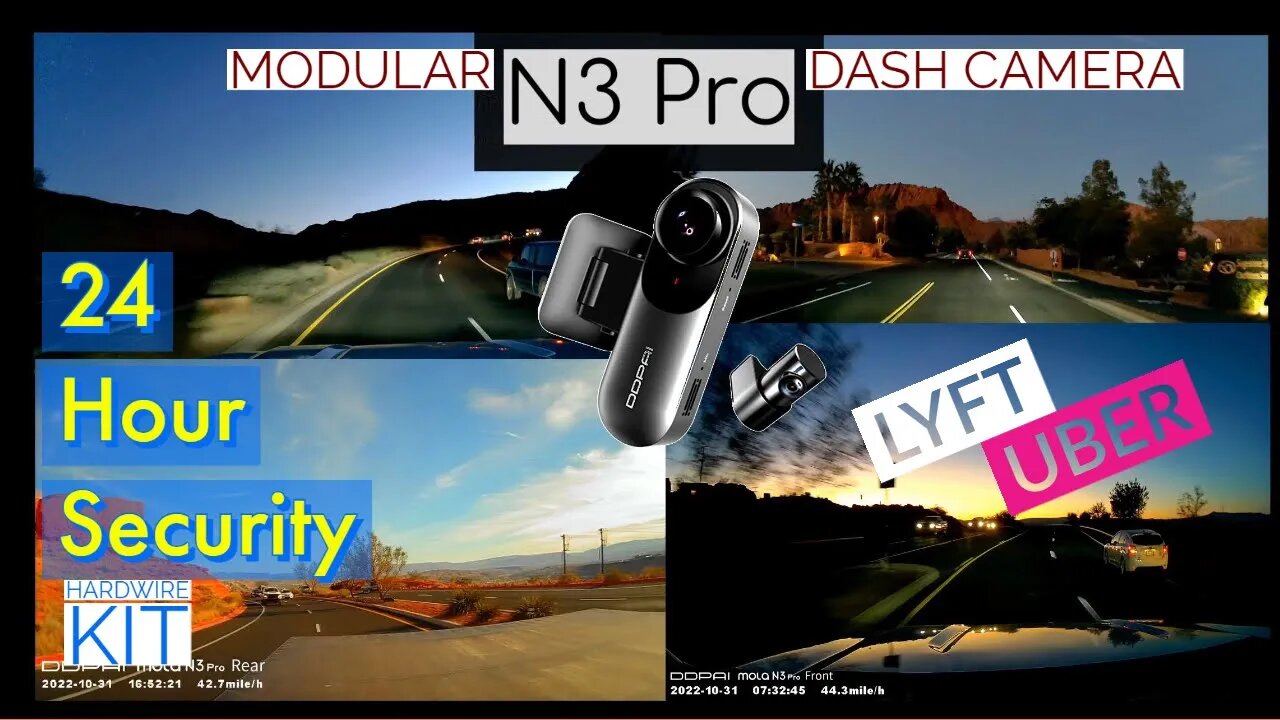 DDPAI N3 Pro Modular DashCam - Car in/out Security for Lyft and Uber