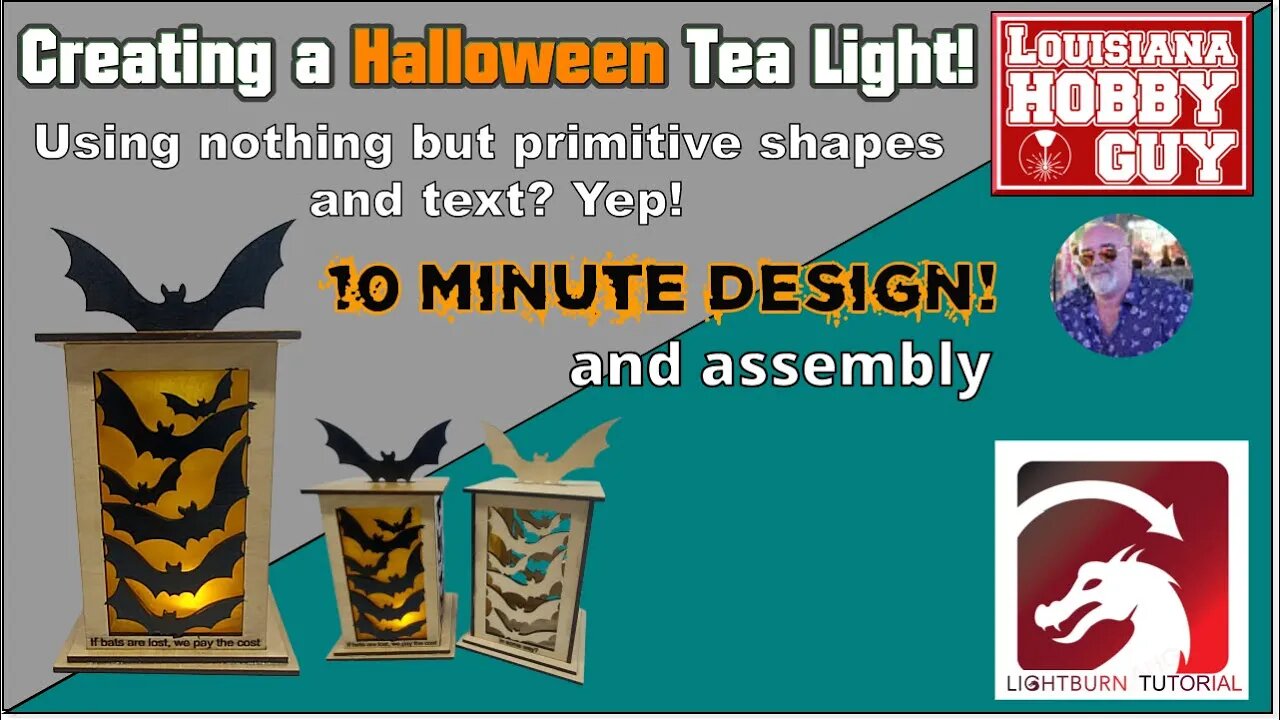 😲 Creating a Halloween Tea Light with nothing but text and shapes in Lightburn!