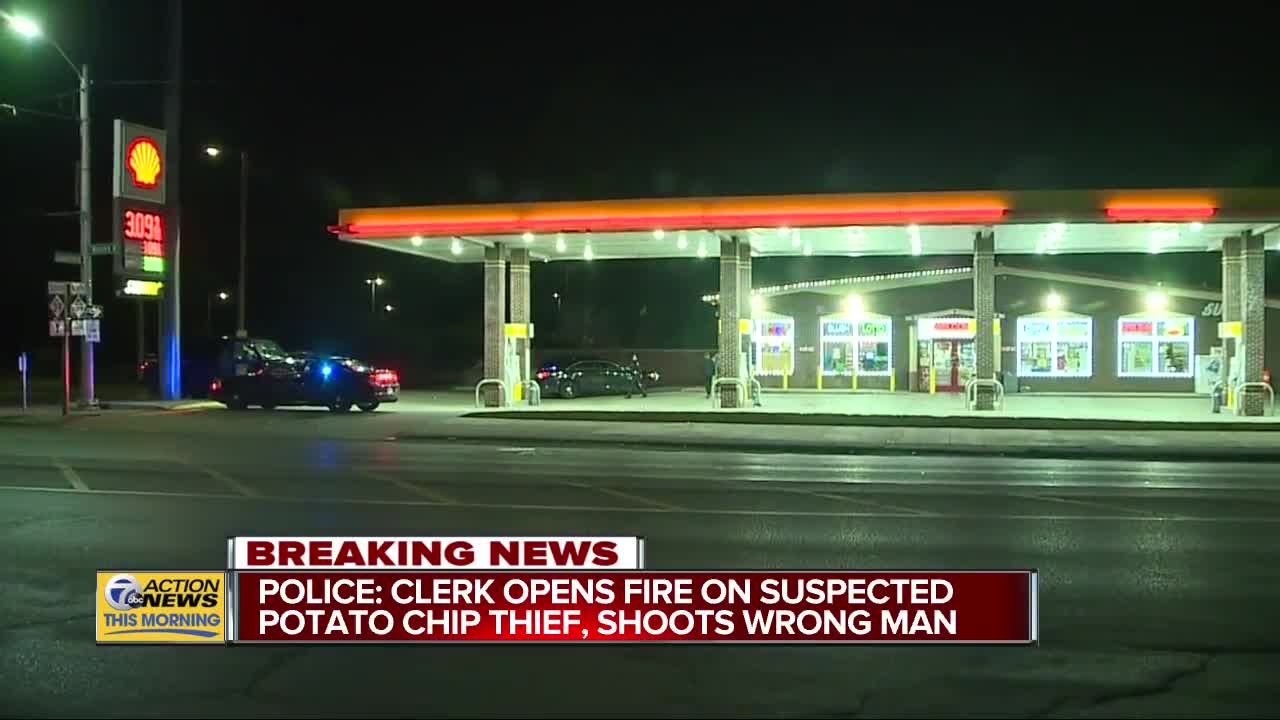Detroit gas station clerk shoots wrong man in attempt to stop potato chip thief